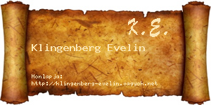Klingenberg Evelin névjegykártya